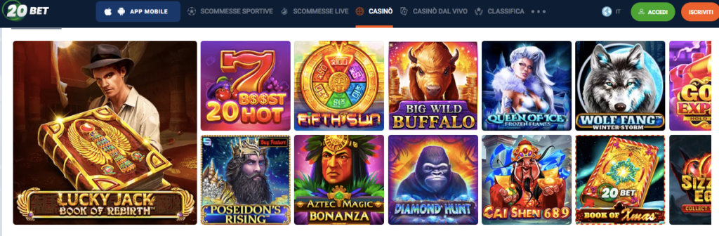 20bet online casino games screenshot