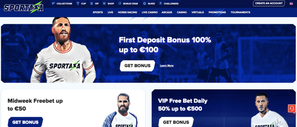 sportaza online casino promotions screenshot